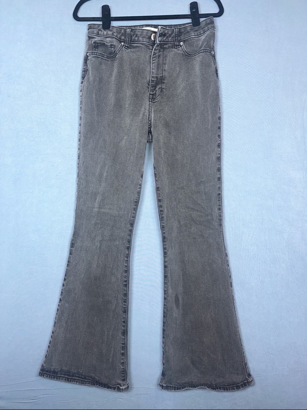Elizabeth and James Flare Jeans Womens 10 Black High Rise Stretch Denim
